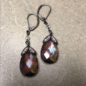 Pink Iridescent Dangle Earrings